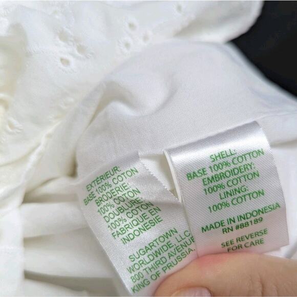 Lilly Pulitzer Emie Dress Resort White Ditsy Vine Eyelet Ruffle Sweetheart Sz 8 - Picture 10 of 11